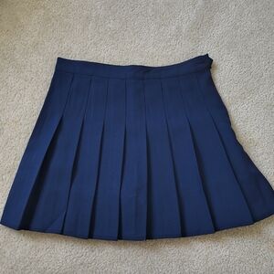 Chic Navy Pleated Mini Skirt